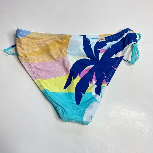 Hobie Seagreen Palm Print Side Tie Bikini Bottom NWT Girls Kids Size 14 - Picture 5 of 8
